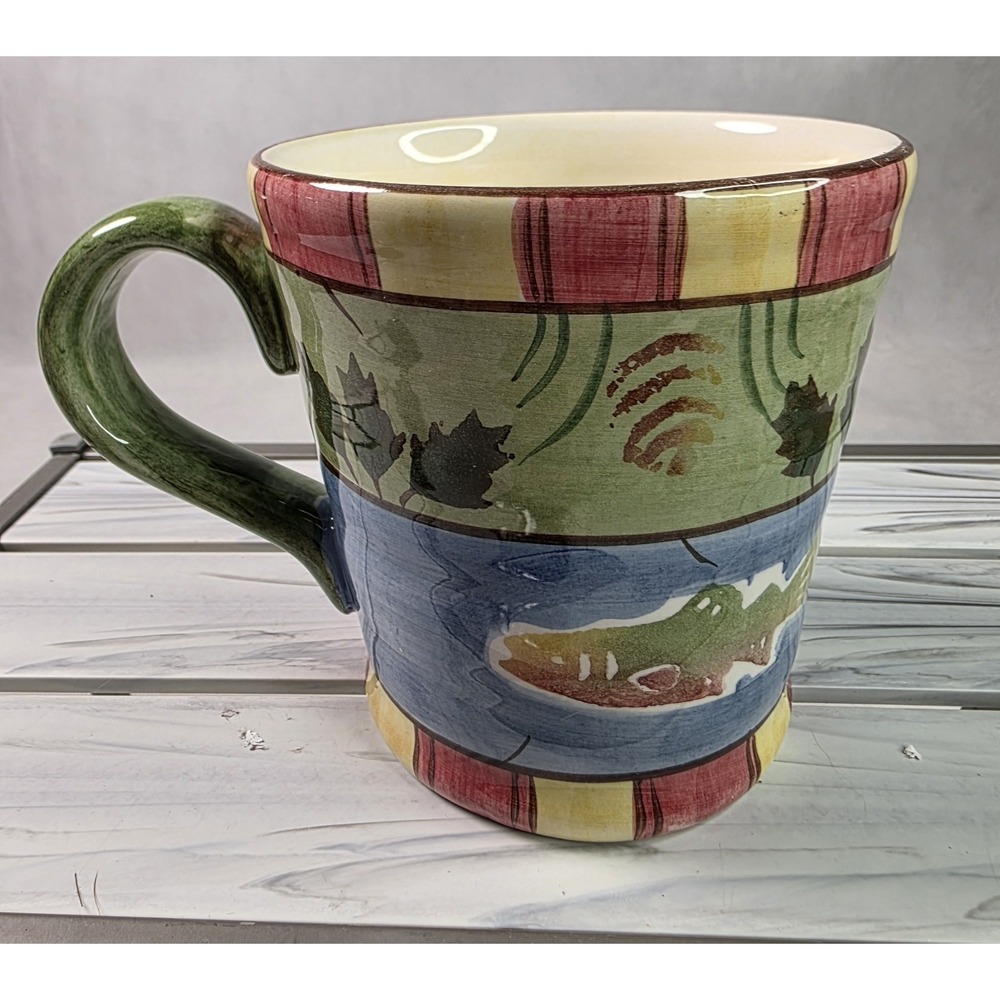 Bella Ceramica Timberline  Mug 8 1/2" Fish V. NICE Outdoors Cabin. Gift